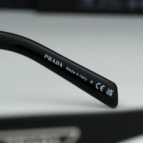 BRAND NEW Prada PR09ZS 16K30L Black Pink Unisex Rectangle Sunglasses